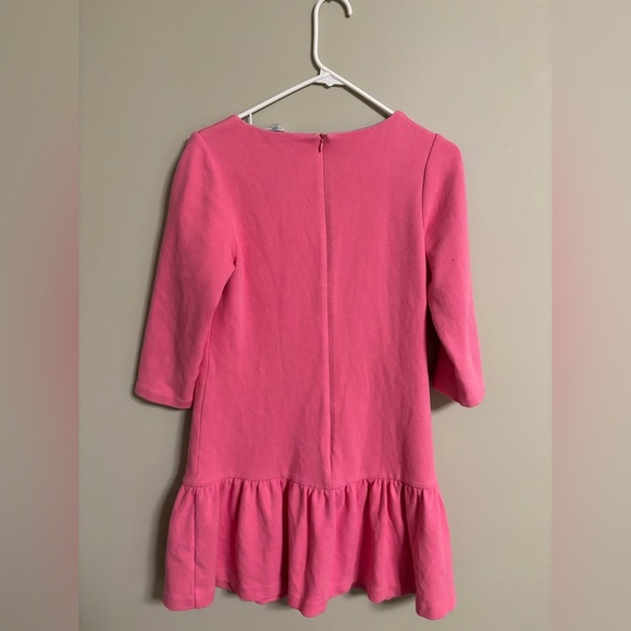 Boden Suzie Drop Waist Dress Size 8 Barbie Pink 3/4 Sleeve Ponte Knit - Picture 2 of 6